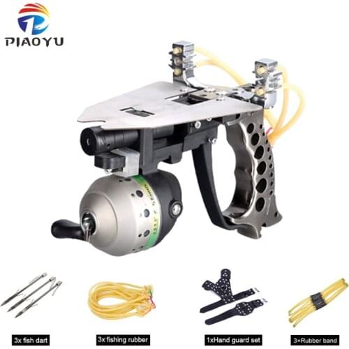 High Quality Fishing Set Slingshot Hunting Catapult Suit Professional Outdoor Shooting Fishing Darts+ Fishing Reel Tools