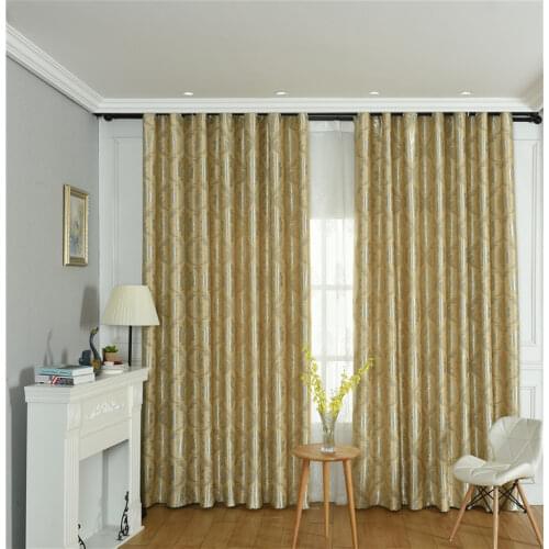 Full Shade Curtains for Living Room Bedroom Cationic Monochrome Jacquard Curtain Fabric Balcony Curtain European Style