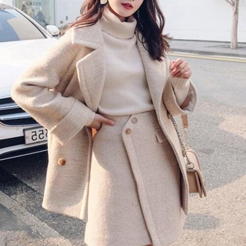 Women Autumn Basic Fashion Thick Cape Cloak Coats Winter Faux Wool Jackets Korean Stylish Mature Coat Female Elegant Outerwear