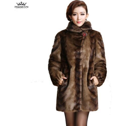 Plus Size Warm Mink Fur Jacket 2019 Women Winter Luxury Coat Fashion Thicken Fur Coats Loose Female High-end Fur Jackets Parka