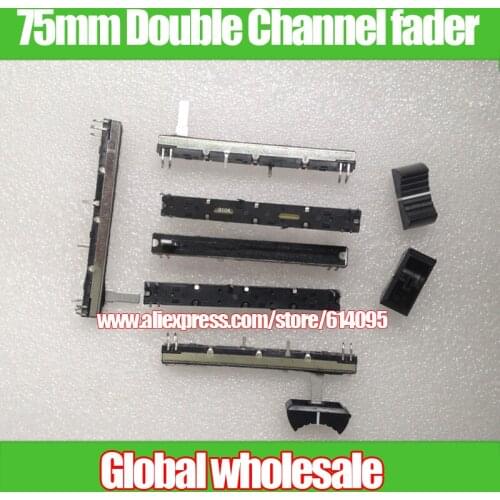 1pcs 75mm Black Slide Potentiometer Fader A20K B100K/ Mixer Stereo Fader A203 B104 / It Can Replace For Panasonic Fader