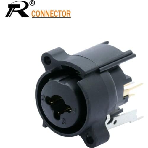 1pc 7PIN Straight XLR Connector Dual Functions 3pole XLR Female Jack Socket Panel Mount+Audio Jack 6.35mm Female Powercon Jack