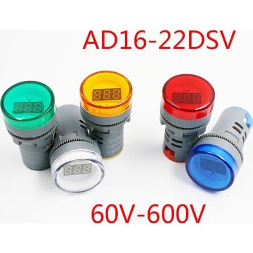 1PCS AD16-22DSV Mini New Digital AC Voltmeter 60V-500V Indicator Light