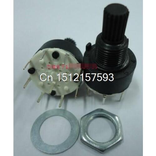 2pcs 6mm Diameter Knurled Shaft 2 Pole 3 Positions Rotary Switch DC 60V 0.3A SR16-2-3