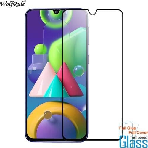 2Pcs Screen Protector For Samsung Galaxy M21 Tempered Glass Full Glue Cover Protective Phone Film For Samsung M21 Glass 6.4