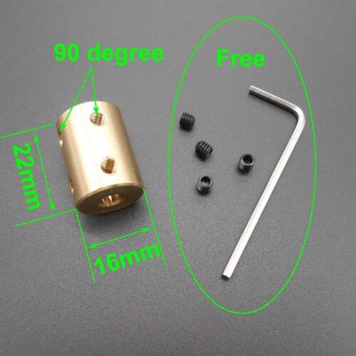 20Pcs L 22MM X Dia 16MM Brass Shaft Motor Rigid Coupling Coupler 5MM 6MM 6.35MM 7MM 8MM 10MM With 10Pcs Hex Wrench Key Set Screw