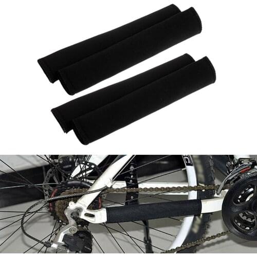 4x Cycling Bike Frame Chain Stay Protector Pad Cover Adhesive Wrap Sleeve Black