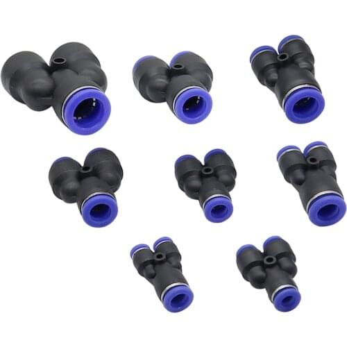 4/6/8/10/12/16mm Pneumatic Fittings Interface Y Shape Slip-lock Reducing Connector Pneumatic 3Way Port Adapter Garden Water 5PCS