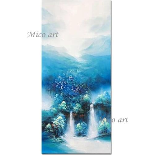 Simple Blue Design Abstract Wall Pictures Hand-painted Oil Painting Art Modern Canvas Pieces Wall Art Unframed Artwork And Craft
