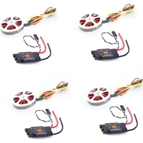 4Pcs Brushess 30A ESC OPTO 2-6S and 4Pcs 5010 360KV/750kv High Torque Brushless Motors for F450 F550 ZD550 ZD850