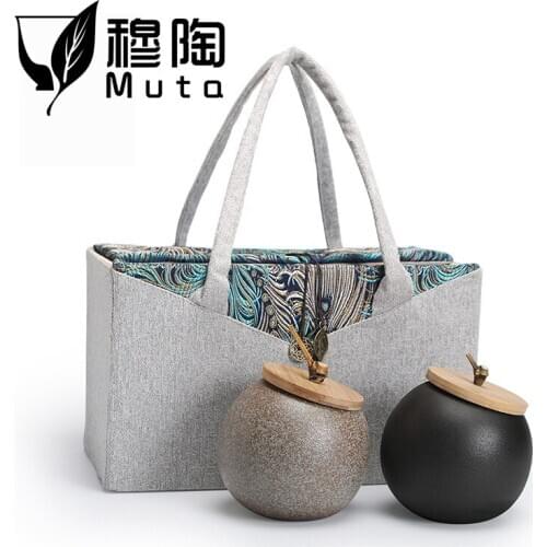 Large ceramic tea cans sealed cans boutique high-end retro creative Chinese style gift box packaging to send gifts customized