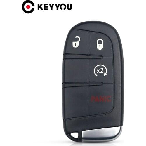 KEYYOU 4 3+1 Buttons Remote Key Fob For Chrysler Dodge Jeep Cherokee RAM 1500 2500 3500 2017 2018 With Insert Blade