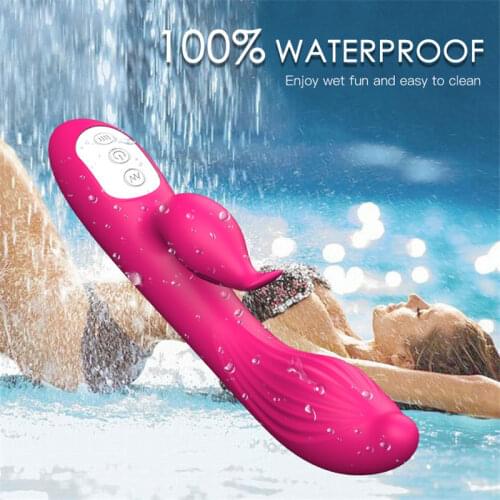 Strong USB Recharge Dual Vibration Rabbit Dildo Vibrator G Spot Massager Vaginal Clitoris Stimulator Sex Toys for Adult Women