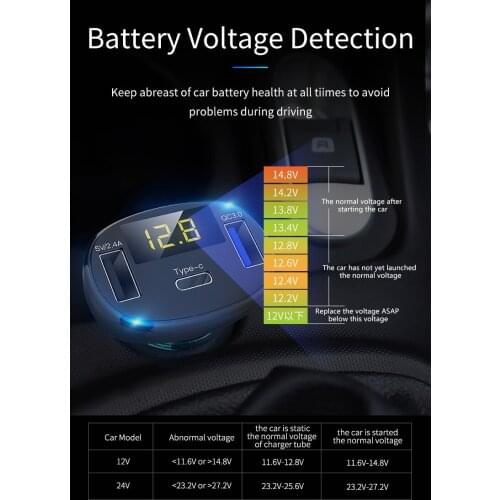 FM Modulator MP3 Player With Dual USB Ports Car Charger Car Lighter Handfree Quick charge 3.0 Car Bluetooth FM Transmitter