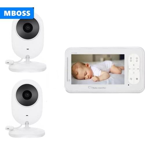 4.3" Wireless Video Baby Monitor With 2 Cameras High Color Resolution Baby Nanny Security Camera VOX Mode Temperature Monitoring