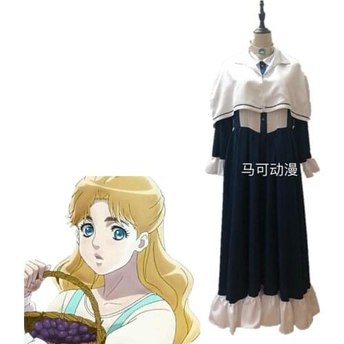 Anime JoJos Bizarre Adventure Jonathan Joestar Wife Alina Cosplay Costume Halloween Christmas Uniform Custom Made Dress