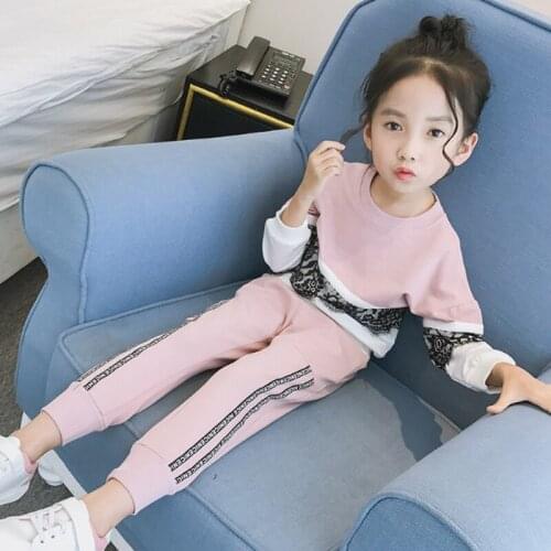 Girl Sports Suits 3 4 5 6 8 10 12 14 Year Girls print Tracksuits Costume Kids Cotton Spring Autumn Sportswear Outfits