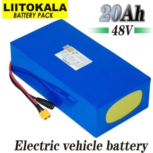 LiitoKala 48V 20ah 13s6p Lithium Battery Pack 48v 200000mAh 2000W electric bicycle batteries Built in 50A BMS +54.6V 2A Charger