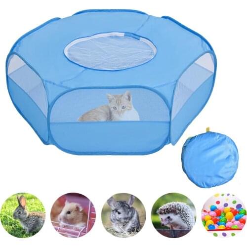 Small Animals Playpen Breathable & Waterproof Small Pet Cage Tent with Zippered Cover Portable Outdoor Yard Fence