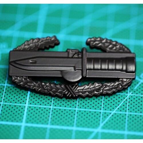 U.S. ARMY BLACK MILITARY COMBAT ACTION METAL QUALIFICATION BADGE PIN BLACK INSIGNIA
