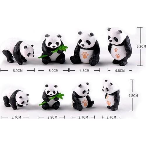 Miniature Resin Pandas Mini Garden Plant Flowers Pot Bonsai Dollhouse Decoration S06 21 Dropshipping