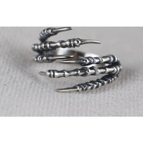 925 STERLING SILVER Eagle Claw mens Jewelry Ring jewelry A5802