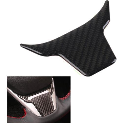 YAQUICKA Carbon Fiber Car Steering Wheel Cover Trim Sticker Styling For Honda Civic 10th 2016 2017 Auto Accessories