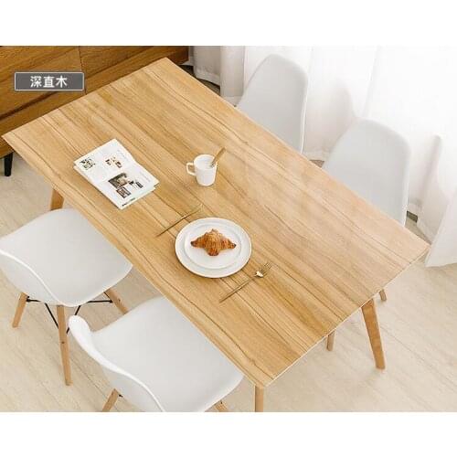 New Arrive Wood texture PVC Waterproof Table Cloth Mat Kitchen Pattern Oil cloth Glass Soft Cloth Rectangle Protector Desk Pad
