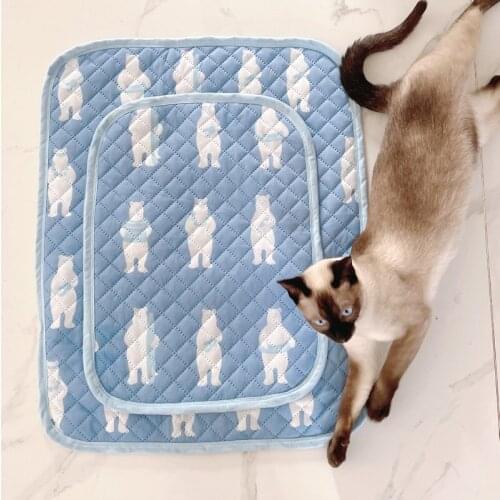 Dogs Summer Cooling Mat Pet Large Size Ice Silk Cool Bed Pet Cat Breathable Blanket Cushion Puppy Kitten Indoor Sofa Floor Mat