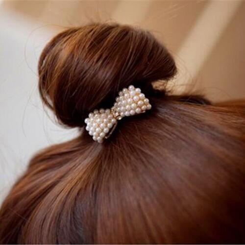 Mix wholesale hot Fashion imitation pearl Bow Hair Accessories gold Color Rhinestone Hairpin Hair Comb Korean Jewelry