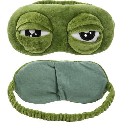 Hirigin New Unisex Creative Travel Sleep 3D Eye Mask Cartoon Frog Filled Hood Eyeshade Cover Blinder Office School Blindfold