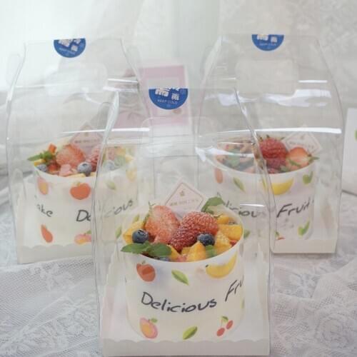10pcs Transparent Cake Box Clear PVC Flower Dessert Packaging Containers Gift Exhibition Box Party Favors Dustproof Storage Box