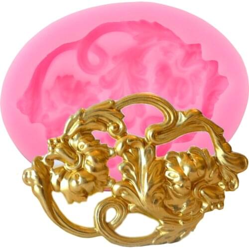 Baroque Scroll Relief Silicone Mold Party Chocolate Gumpaste Fondant Molds Cupcake Topper Cake Decorating Tools Candy Clay Mould