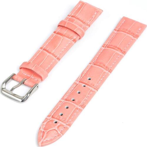 New Fashion 12mm 14mm 16mm 18mm 20mm 22mm 24mm Pink & Red Soft Genuine Leather Grain Watch Band Strap Calf Watchband