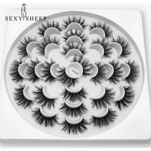 SEXYSHEEP 5/8/13pairs Faux 3D Mink Lashes Natural Long False Eyelashes Volume Fake Lashes Makeup Extension Eyelashes maquiagem