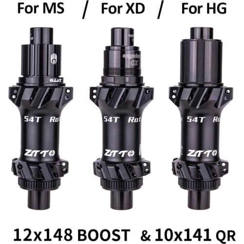 MTB Mountain Bike Straight Pull Hub 28 Holes 54T Ratchet Bicycle Front and Rear Hub Set