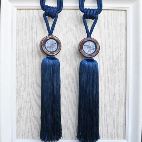 2Pcs Curtain Tassel Fringe Tiebacks Straps Hanging Belt Ball Curtain Accessories Brush Bind Buckle Curtain Holder Decor