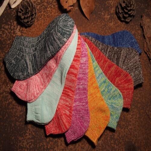 ZDL-131 vintage 100% cotton solid color ankle socks 10pairs