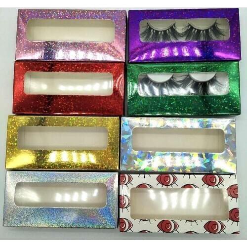 10/50/100 pcs lash package wholesale bulk false eyelashes packaging paper boxes rectangle various color strip lash package box
