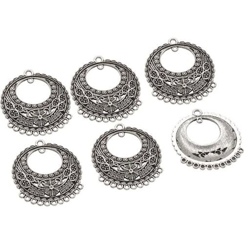 10pcs Tibetan Style Alloy Chandelier Components Links Connectors for Jewelry Making DIY Accessories Supplies 38.5x33.5x3.5mm