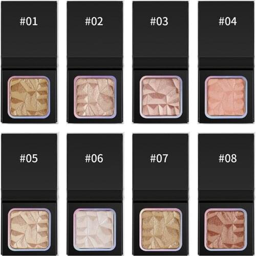 10 Piece Sparkling Diamond Mini Monochrome Single Highlighter Private Label Makeup Shimmer Brightening Highlighter Face Makeup