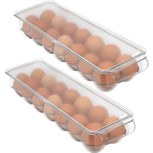 14 Grids Egg Storage Box Egg Tray Containers Kitchen Refrigerator Eggs Transparent Dispenser Airtight Fresh Preservation Tool