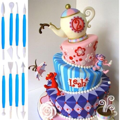 8Pcs/lot DIY Cake Fondant&gumpaste Decorating Modeling Pastry Carving Cutter 16 Patterns Flower Sugar Craft Modelling Tools