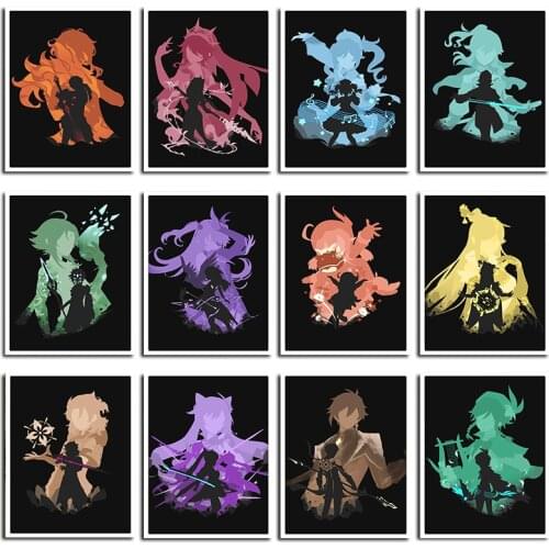 5d Diy Diamond Painting Genshin Diamond Mosic Inlaid Diamond Embroidery Anime Art Picture Cross Stitch Kit Home Decoration Gift