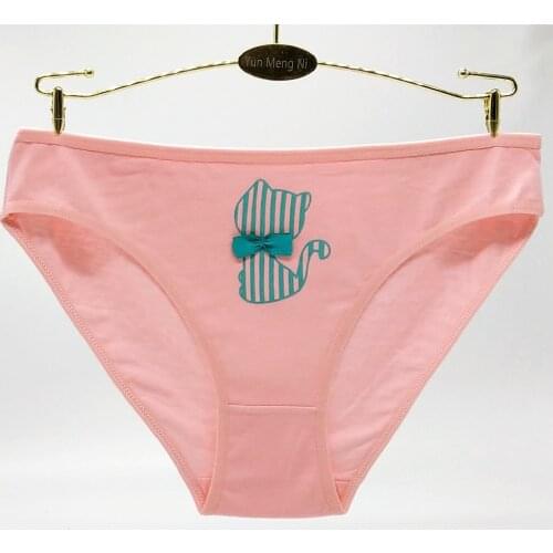 Free Shipping 5pcs/lot Hot New Girl Panties Cute Cartoon Printed Ladies Underwear All Cotton Womens Briefs 89201