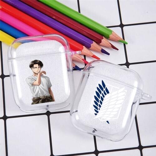 Hot Anime Japanese Attack on Titan Earphone Case for Apple Airpods 1 2 Wireless Eaphone Cover for Air Pods Soft TPU Clear Coque