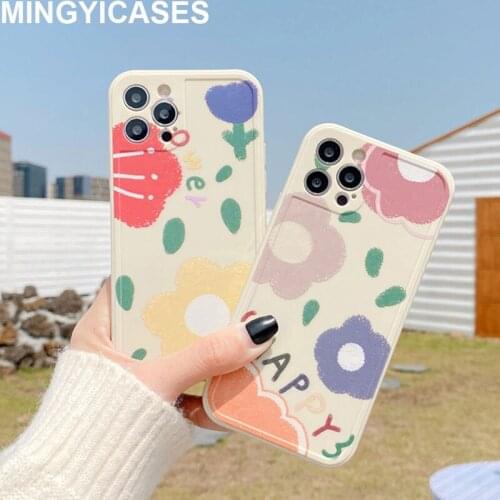 Phone Bag for Iphone 12 Mini 11 Pro Max Case Soft TPU Fresh Flower Pattern Cases for iPhone 8 7 Plus Xr Xs Max X SE 2020 Cover