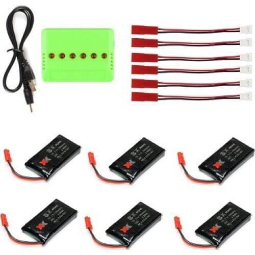 EBOYU(TM) XK X250 RC Quadcopter Spare Parts 3.7V 780mAh 6 X Lipo Battery & 1 X Battery Charger