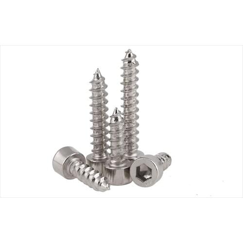 Carbon steel Cylinder head self-tapping screws round hex socket M2 M2.6 M3 M3.5 M4 M5 M6 screws for audio speaker HA screws