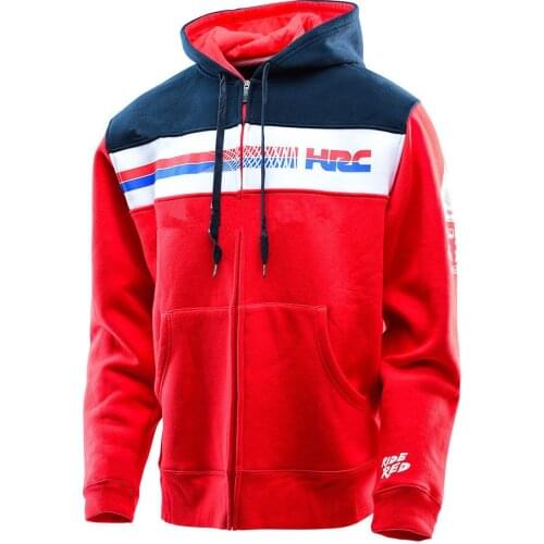 Hot Sales!Motorcycle Hoodie For Honda Motorsports Motorbike Casual Sweatshirt Mens Red Outdoor sports With zipper